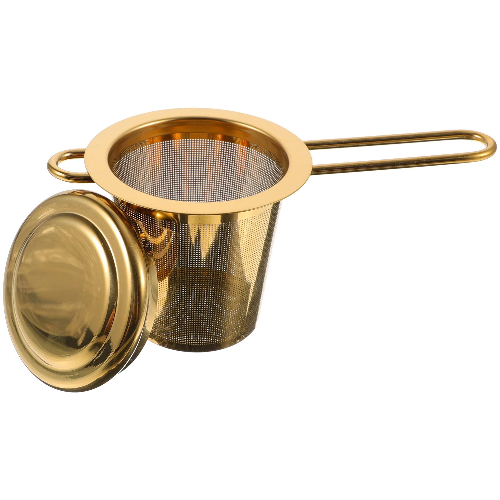

Reusable Strainer Stainless Steel Sifter for Loose Leaf Travel Sieve Tea Infuser Strainer Mesh Golden Color Tea Infuser