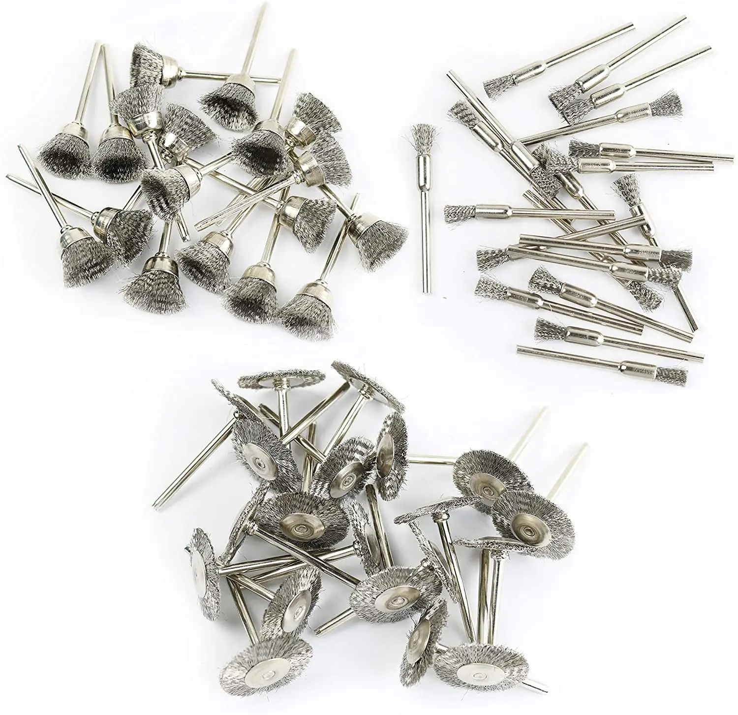 60PC Steel Wire Wheel Brushes Set Kit Accessories for Dremel Rotary Tools