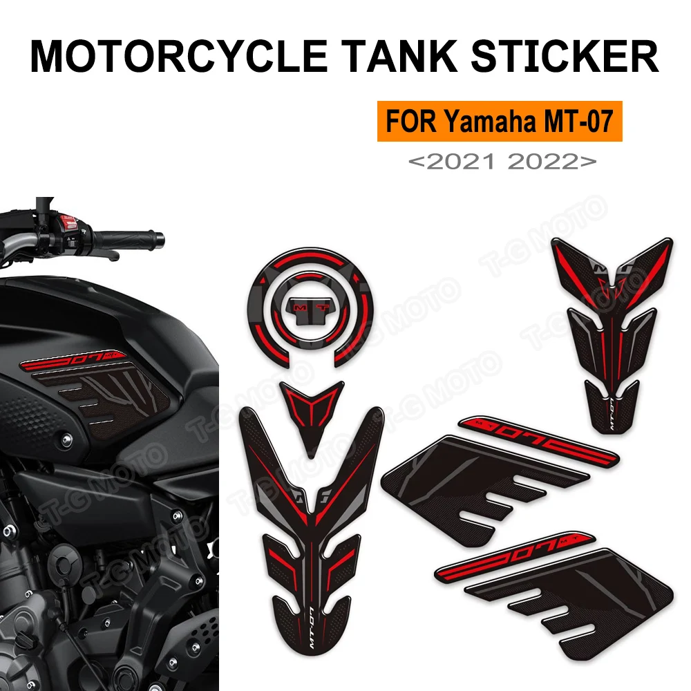 

For Yamaha MT07 MT 07 SP MT-07 Motorcycle Tank Pad Side Grips Gas Fuel Oil Knee Protector Stickers Decal 2021 2022 ﻿