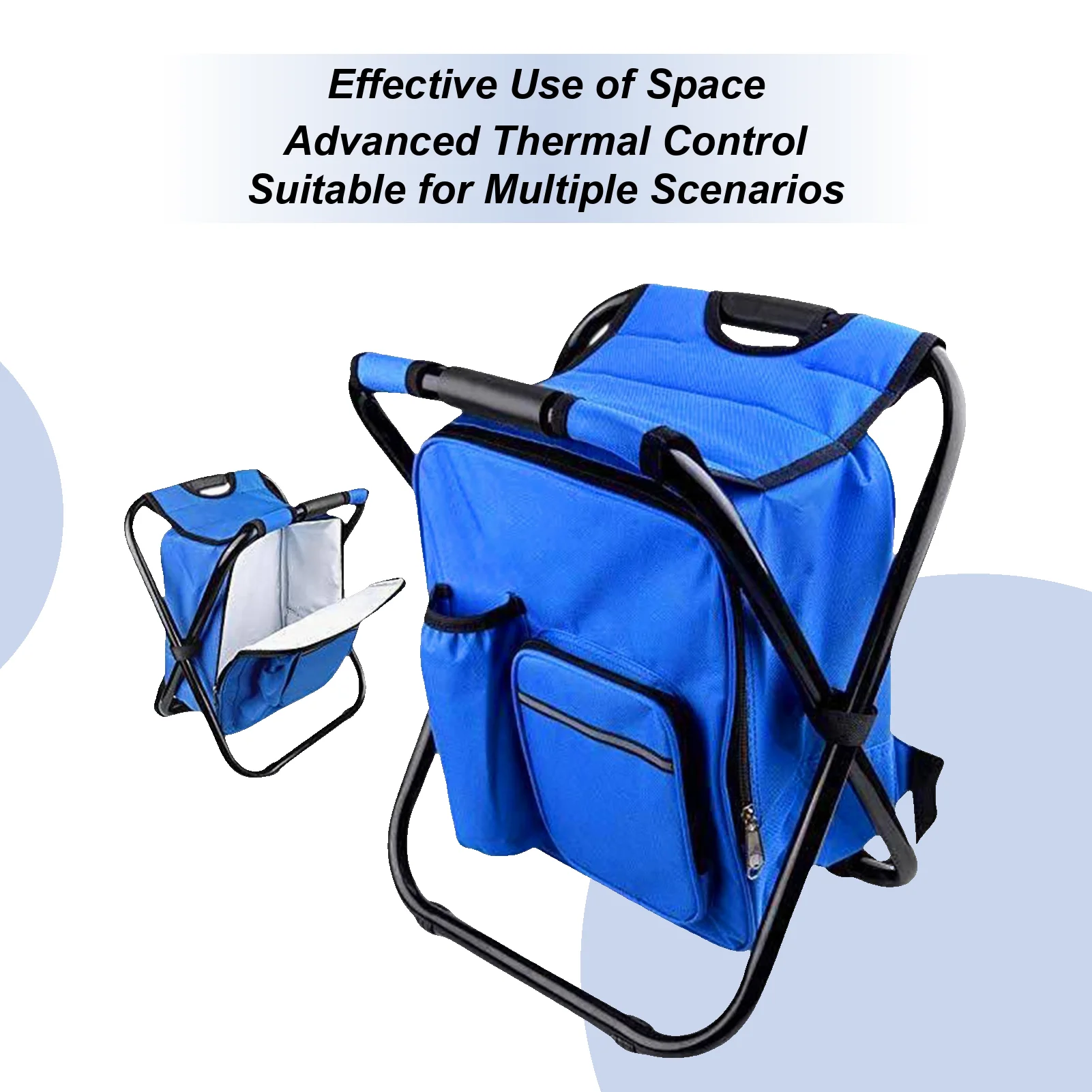 

Outdoor Folding Chair Waterproof Foldable Chair Backpack Cooler Bag Camping Recliner For Hiking Travel Beach Park Festival Lawn
