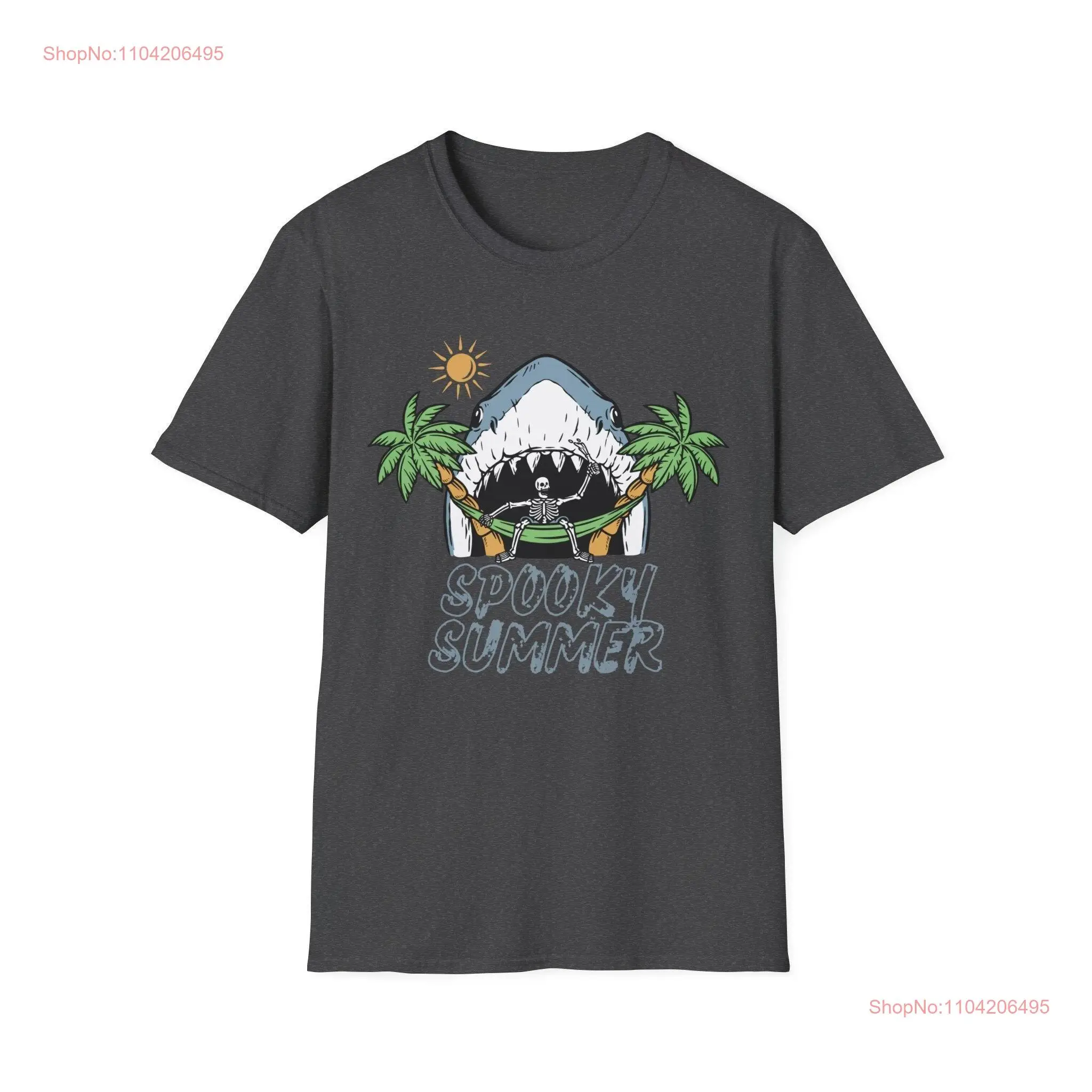 Spooky Summer Beach Vibes T Shirt Skeleton long or short sleeves