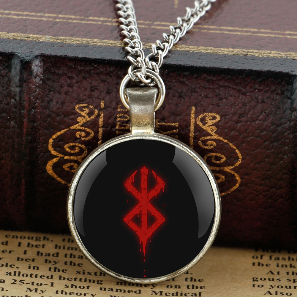 Anime Berserk Design Glass Dome Pendant Necklaces Women Men Jewelry Accessories Birthday Gifts for Kids