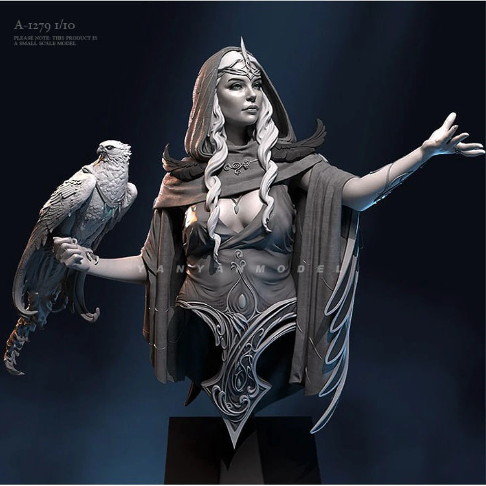 1/10 Bust of The Nightingale Goddess 3D Printed Soldier Mini White Models Self-assembly DIY Coloring Figurines Decoration Crafts