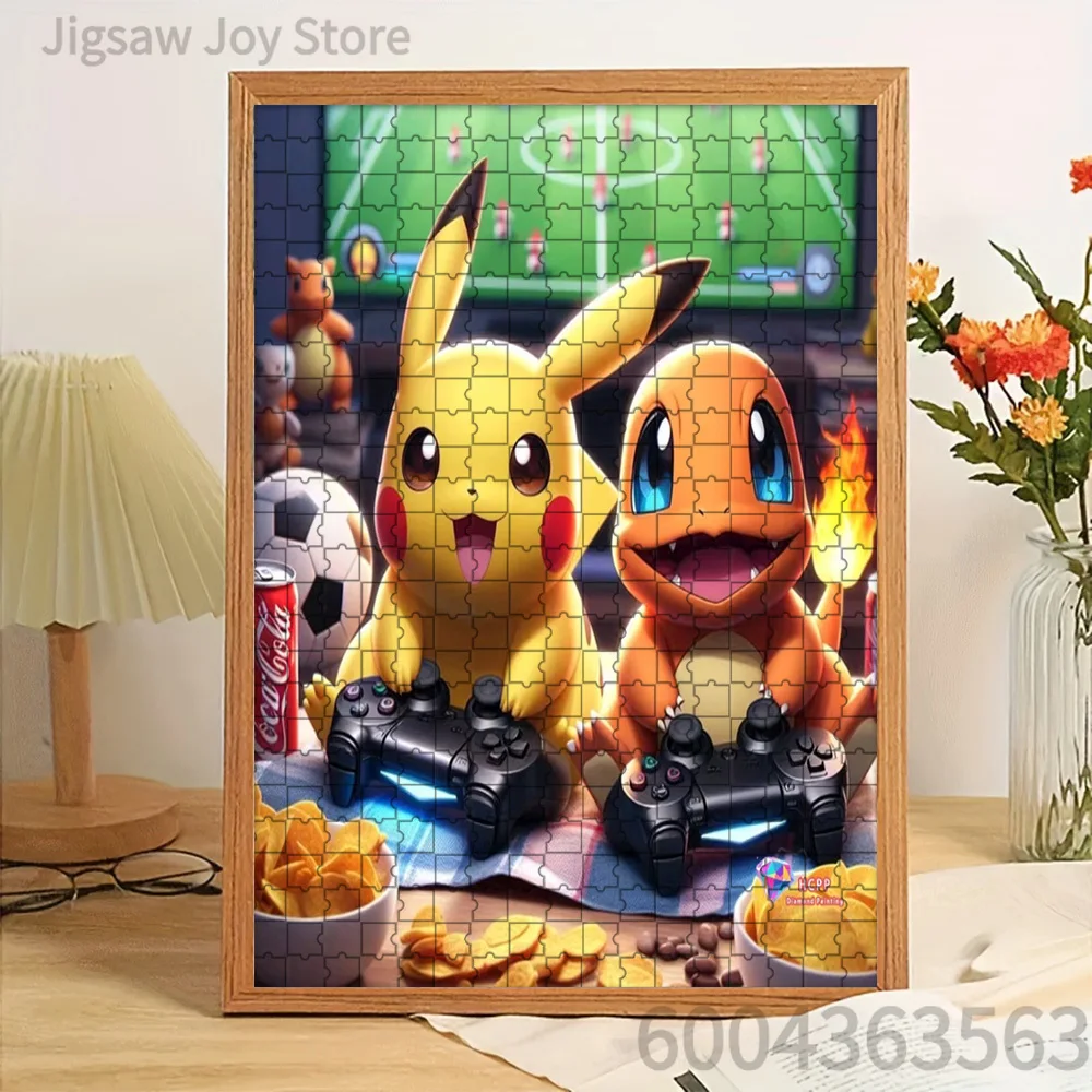 

Paper Jigsaw Puzzle Pikachu Charmander Gaming Night Scene Artwork Brain Teaser