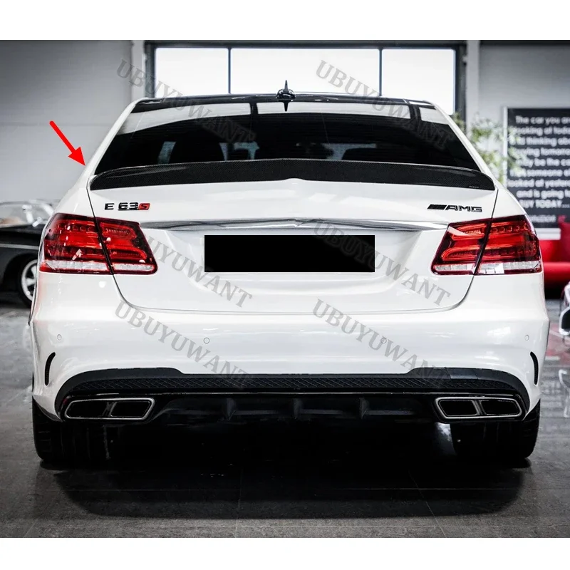 For Benz E-Class W212 4Door Sedan V Style Carbon Fiber Car Rear Spoiler Wing Trunk Lip 2009-2016