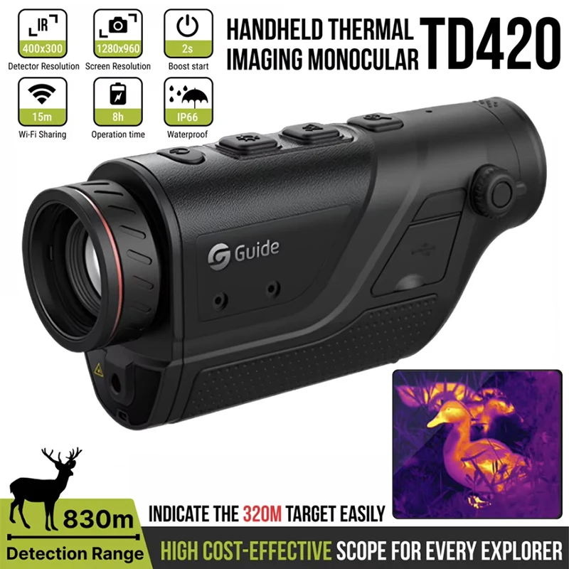 Handheld Thermal Imager Monocular TD210 TD420 Night Vision Hunting Imaging Infrared Camera for Outdoor Sports And Surveillance