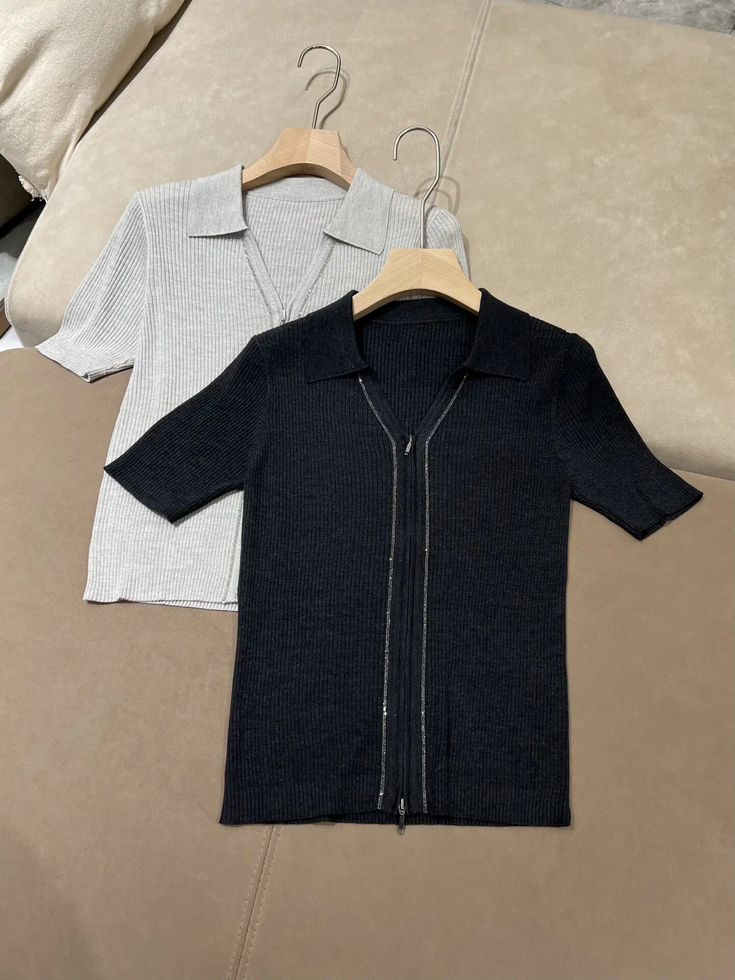 

New Spring/Summer Women'S Lapel Silk Wool Knit Cardigan: Stylish, Versatile, And Elegant