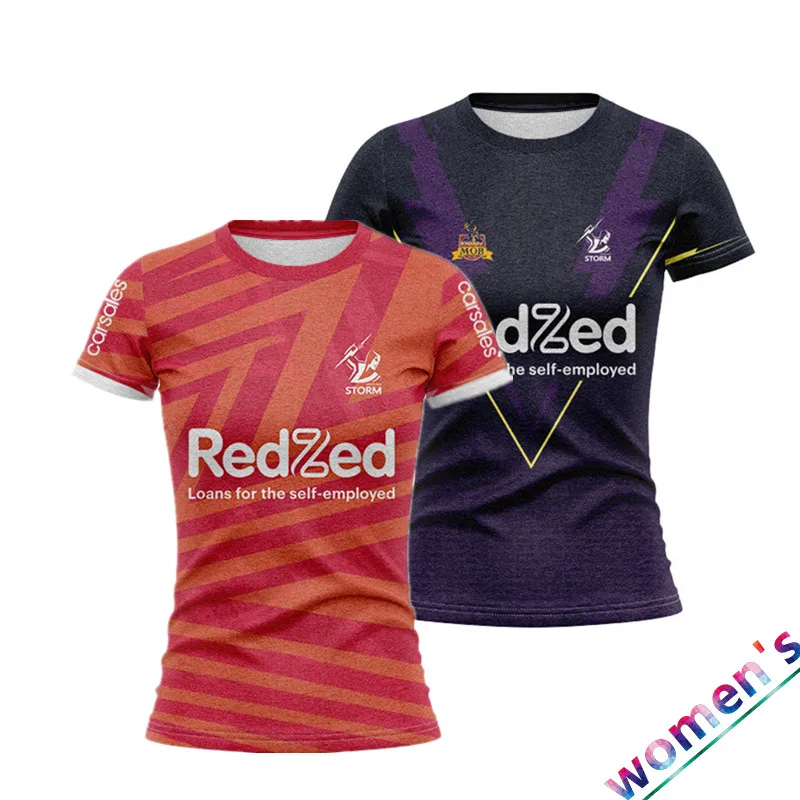 Melbourne Storm 2025 Warm UP Tee / Captains Run Out  Rugby Jersey - Women's Size:S-XXXL（Print Name Number）