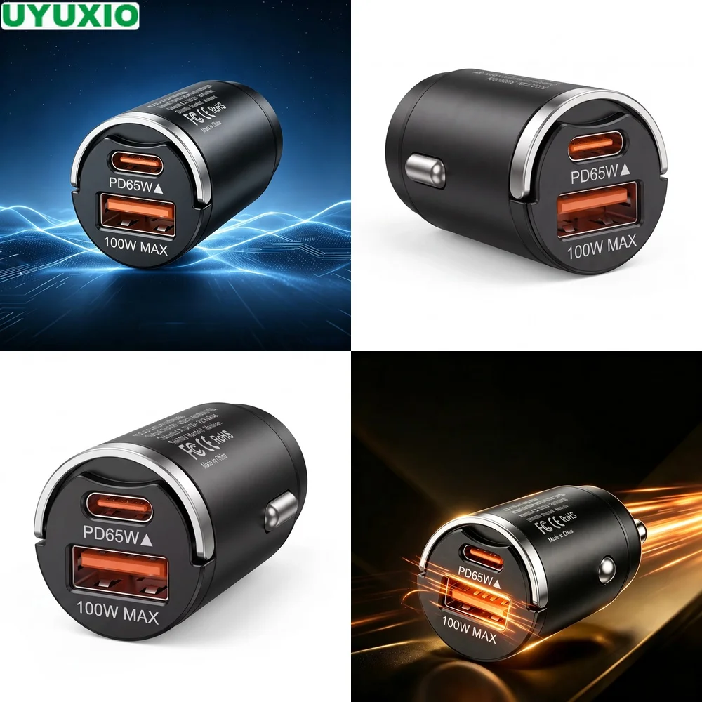carregador-de-carro-embutido-de-165w-com-saidas-usb-c-de-65w-e-usb-a-de-100w-design-embutido-em-liga-de-zinco-para-carros-caminhoes-suvs-e-vans