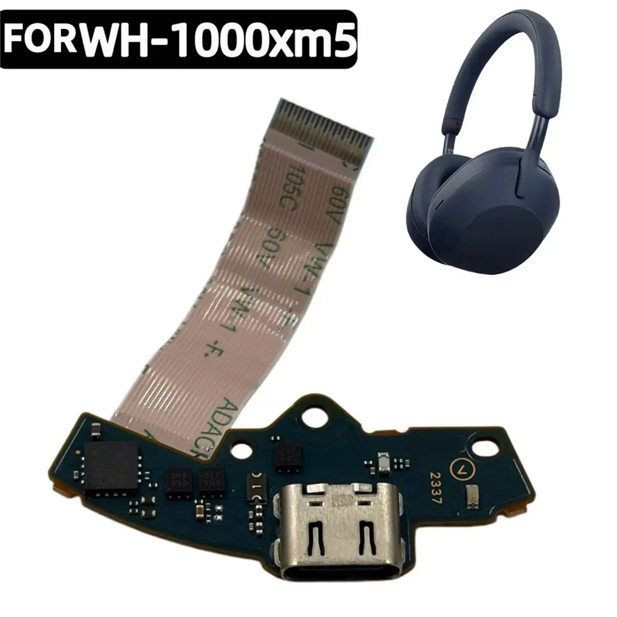 # Placa de circuito de carga USB tipo C de repuesto para auriculares Sony WH-1000XM5 (PCB).