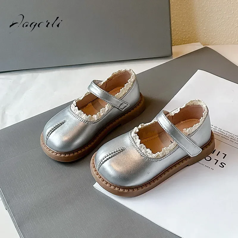 

Обувь из искусственной кожи для девочек, детская обувь для малышей на мягкой подошве, детская школьная обувь принцессы с раздельным носком, размер 22-33