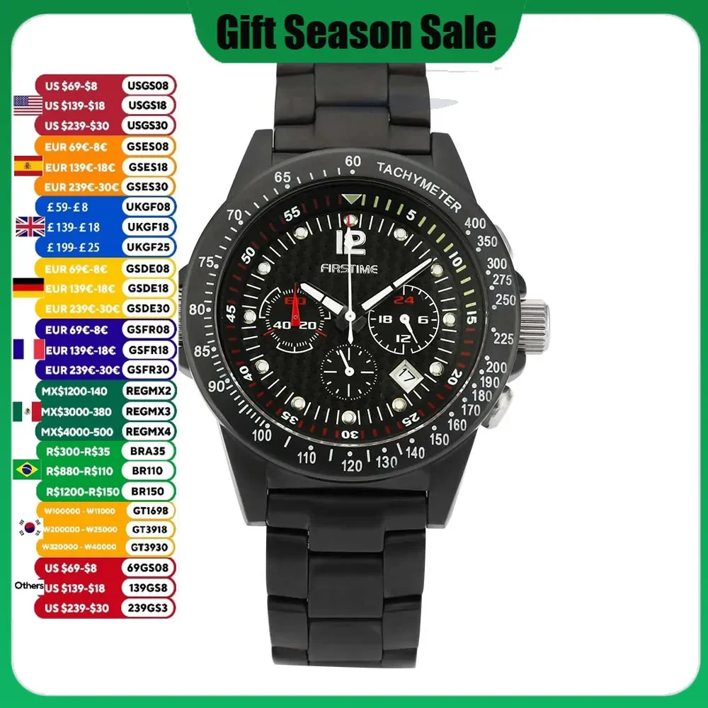 BERNY Watch for Men Quartz Sports Wristwatches Chronograph Male Luminous Calendar Divers Watch Golden 10ATM Relogio Masculino