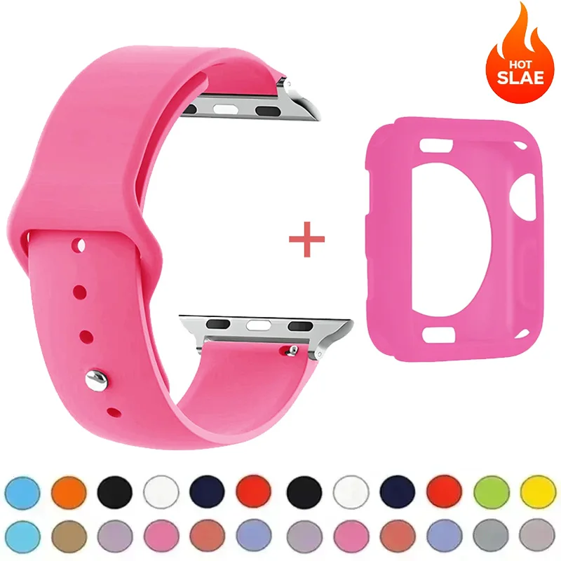 TPU-Hülle+Armband für Apple Watch Band 46mm 42 44 41 40mm 45mm 49mm Displayschutzfolien für IWatch Series 11 10 9 876 Damenarmband