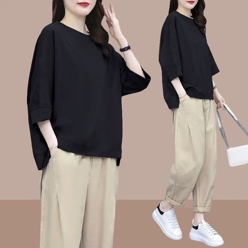 Imagem -02 - Fato de Calça Monocromática na Altura do Tornozelo e em Cima Feminino Tendência Casual da Moda Versão Coreana Primavera Verão Novo Peças 2023