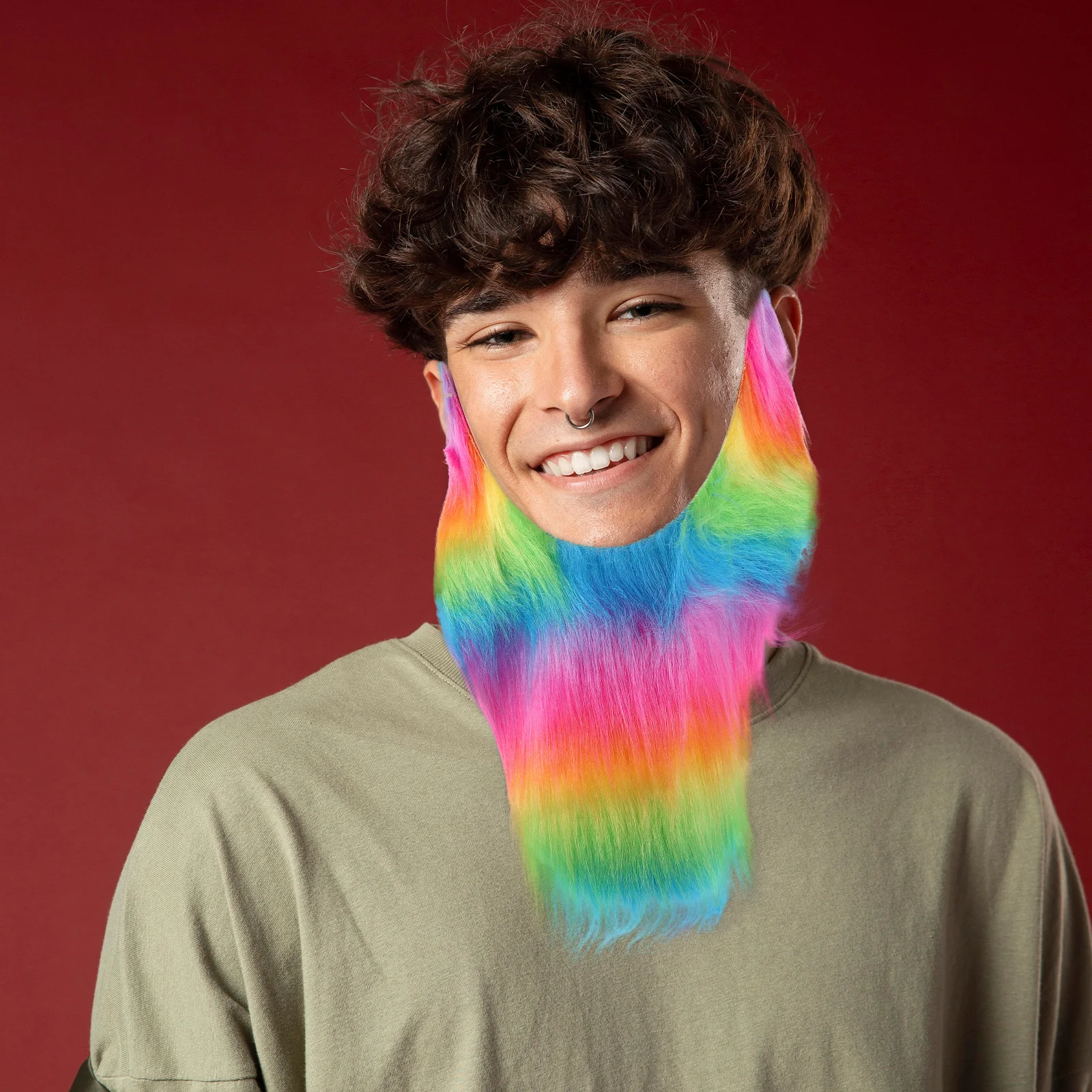 مجموعة متنوعة من الشوارب الصناعية الملونة الأنيقة، ملحقات فريدة من نوعها لأداء مسرح الأدوار