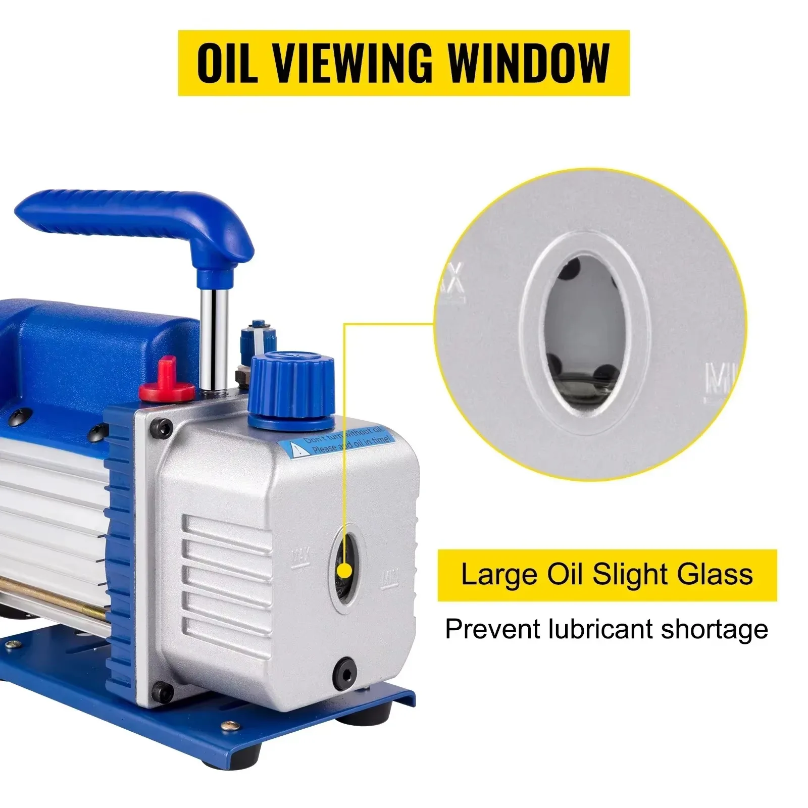 SucceBuy 1.8CFM 1/4HP مجموعة مضخة تفريغ المبردات HVAC مضخة تفريغ مرحلة واحدة مع مقاييس متعددة لتكييف هواء السيارة #4