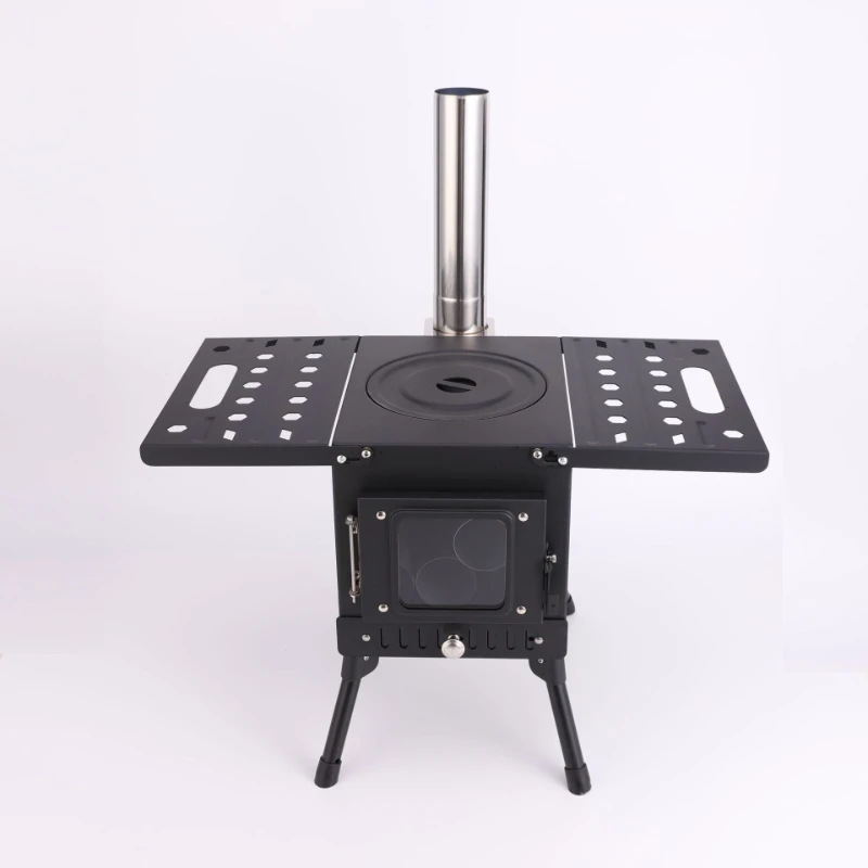 

Outdoor camping wood heating picnic stove tent folding cassette stainless steel barbecue