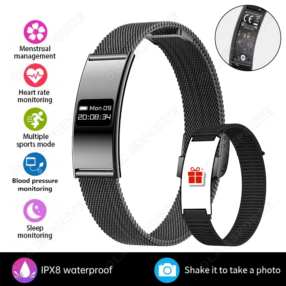 Ultradunne slimme armband Dames Heren Hartslag Bloedzuurstof Gezondheidsmonitor Sport Smartwatch Waterdicht Smart Watch Vakantiegeschenken