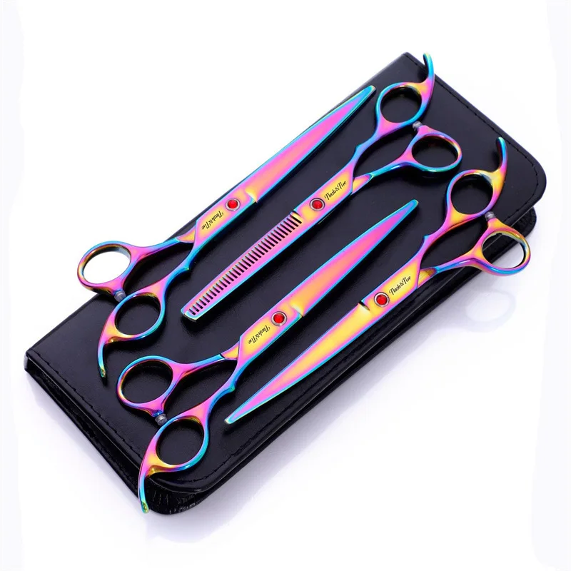 7.0 Inch Professional  Grooming High Quality Straight & Thinning & Curved Shear 4pcs/Set