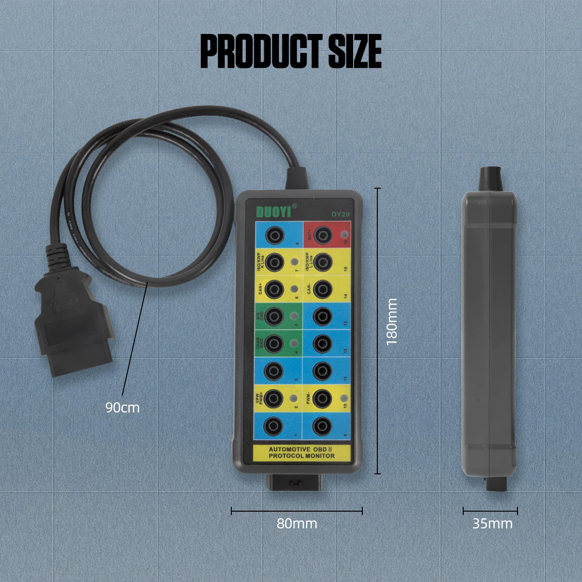 DUOYI DY29 samochodowy wykrywacz protokołów diagnostycznych Tester Auto Car Obd2 Breakout Break Out Box pojazd OBDII interfejs monitora