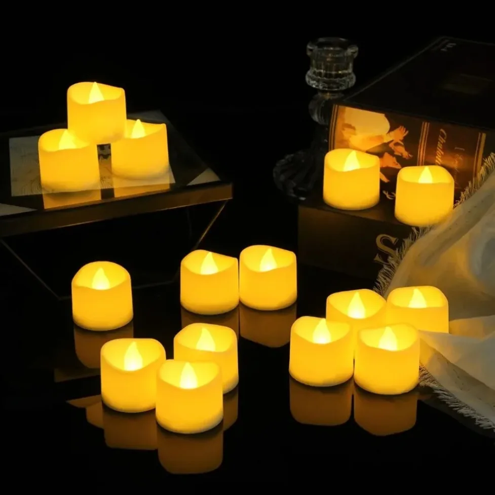 1-24Pcs Mini Flameless LED Candle Lights 2 Types Simulated Electric Candles For Wedding Christmas Halloween Festival Party Decor view 4