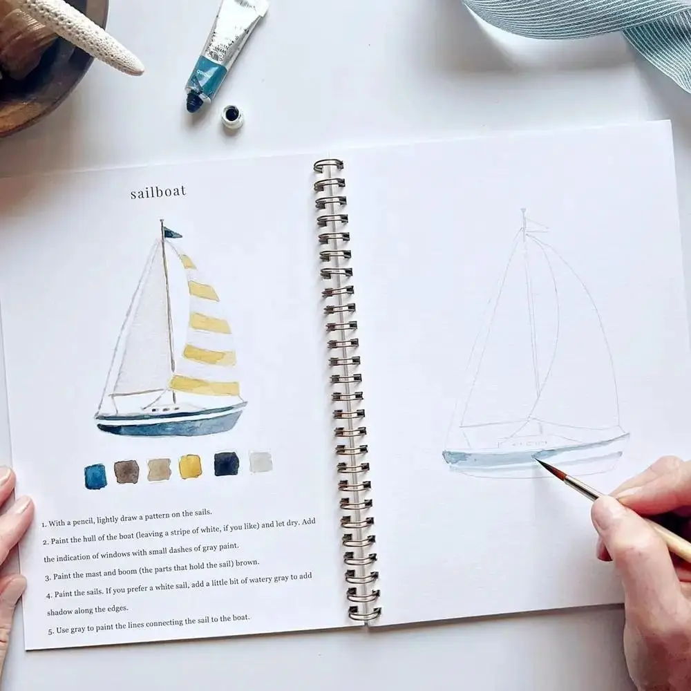 

Beginner-Friendly Watercolor Workbooks with Paint Brush Novelty Watercolor Painting Book Kid Entertainment Painting