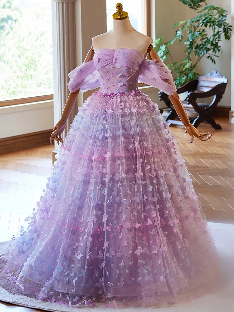 

3D Butterfly 15 Quinceanera Dresses Ball Gown Sweet Off Shoulder Party Dress Formal Prom Gown Customized For Princess