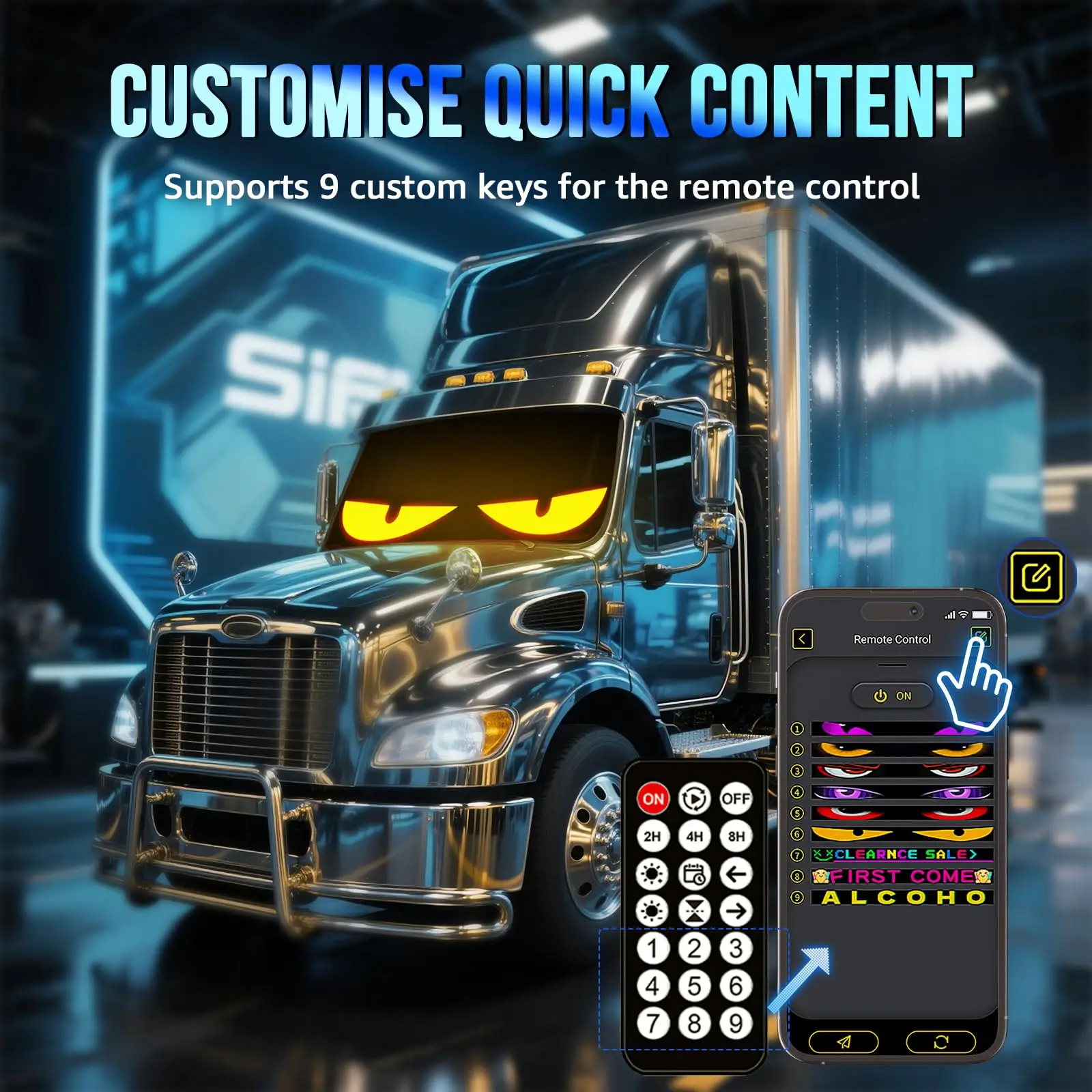 2PCS Devil Eyes Light Car Windshield Flexible LED Display Programmable Pixel Screen APP Control Remote RGB Dynamic Big Eye Light - Image 4