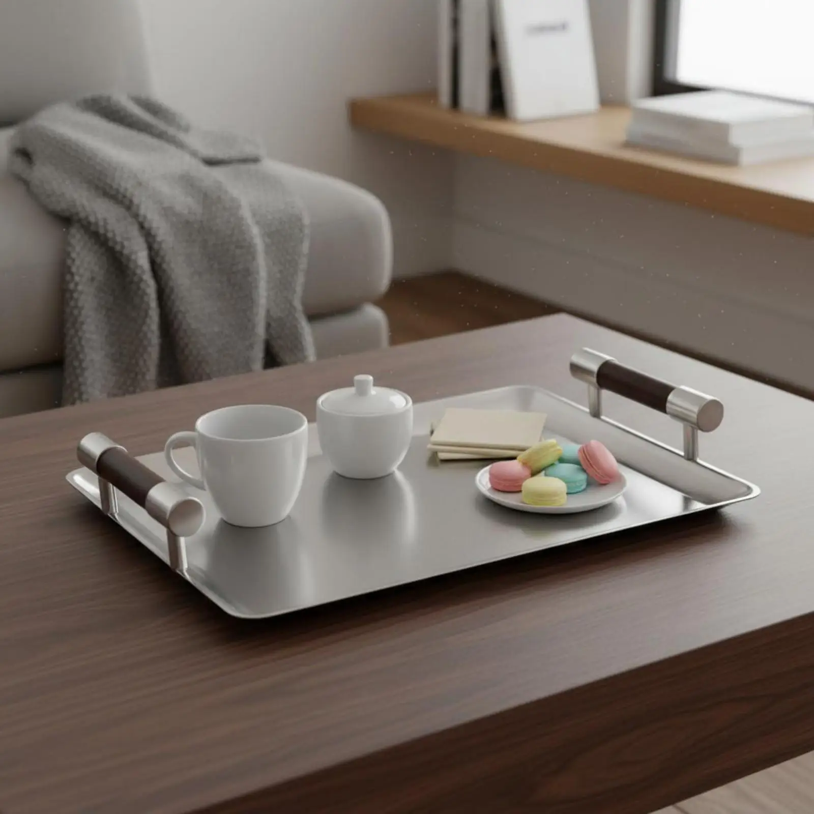 Rectangular Metal Tray Nordic Design Home Accessory Rust-Resistant