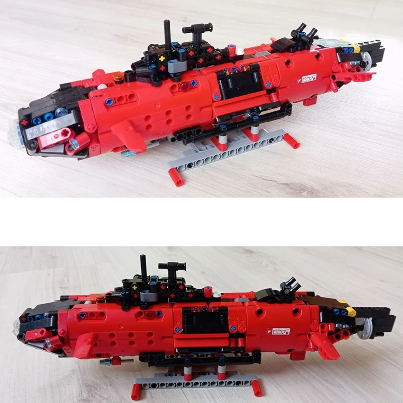 MOC-225904 blocos de construção submarino barco técnico modelo tijolo meninos adultos conjunto criativo natal presentes do dia das bruxas 518 pçs