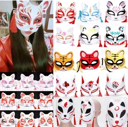 Volpi maschera giapponese Cosplay Rave dipinto a mano Anime Demon Slayer mezza faccia maschere per gatti Masquerade Festival Party puntelli Cosplay