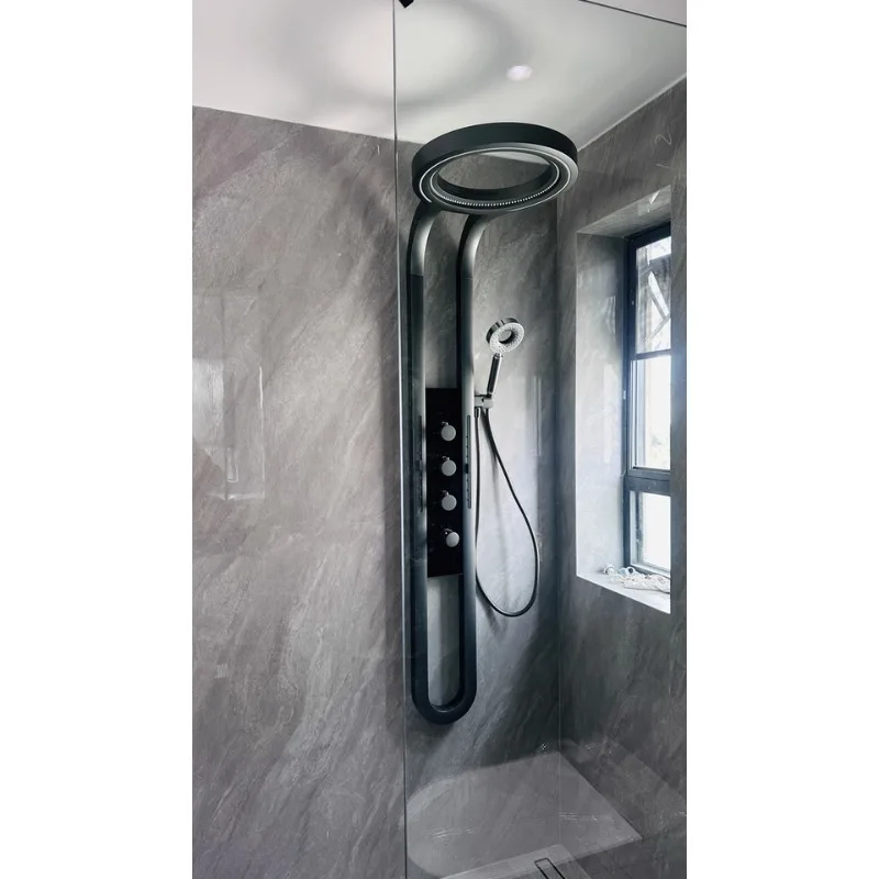 Smart Digital Display Thermostatic Shower System Wall Mounted Panel LED Rainfall Waterfall SPA Massage For Bathroom Hotel