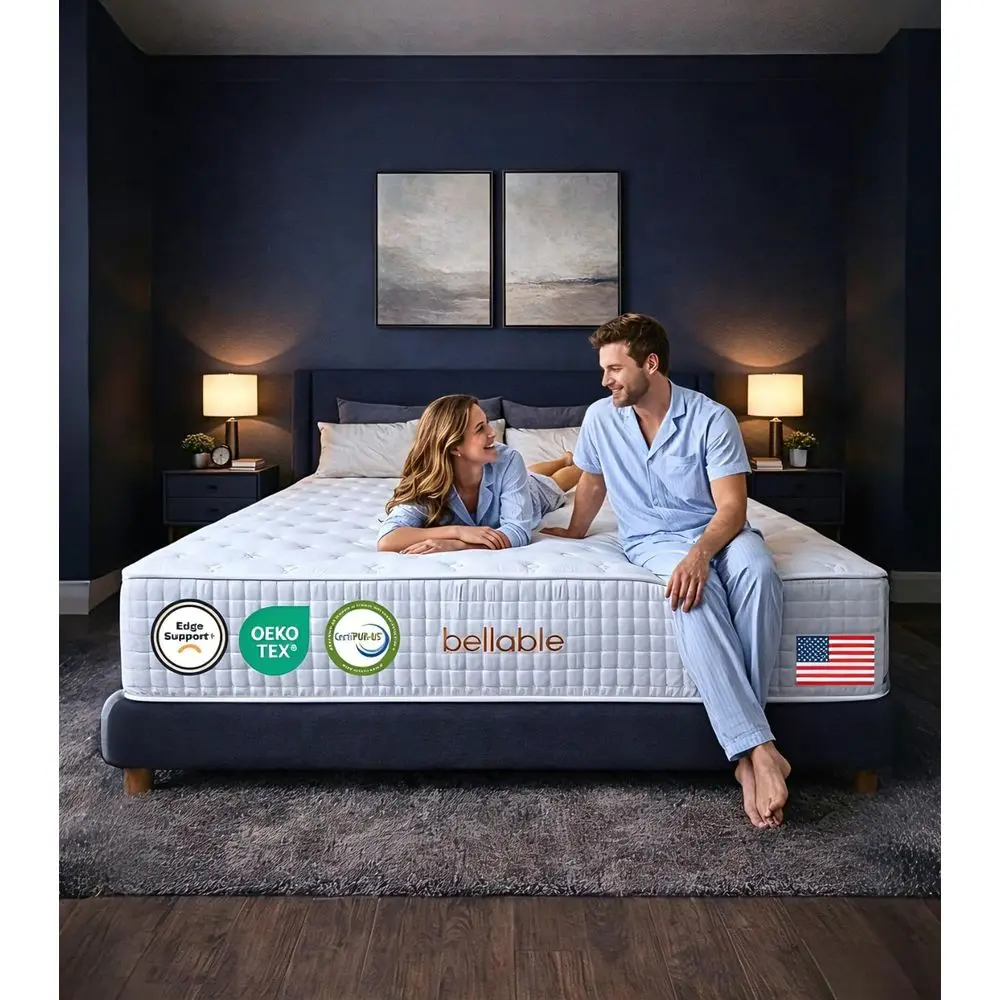 Mattress, 14 Inch Medium Firm Hybrid Queen Mattress Cooling Gel Memory Foam Individually Wrapped Pocket Coils, Excellent Edge S