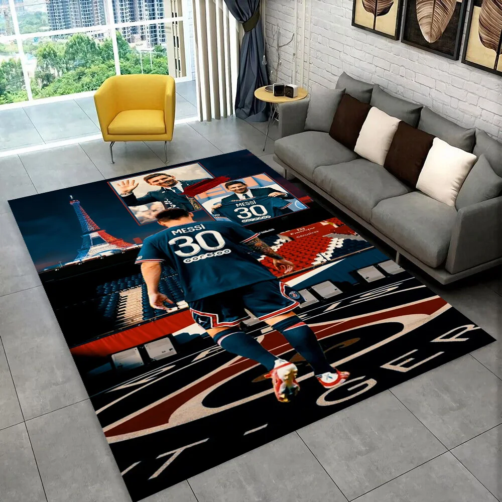 Goat Messi Football Sport Star Carpet Rug for Playroom Bedroom Living Room Sofa Home Decor,kids Game Area Rug Non-slip Floor Mat