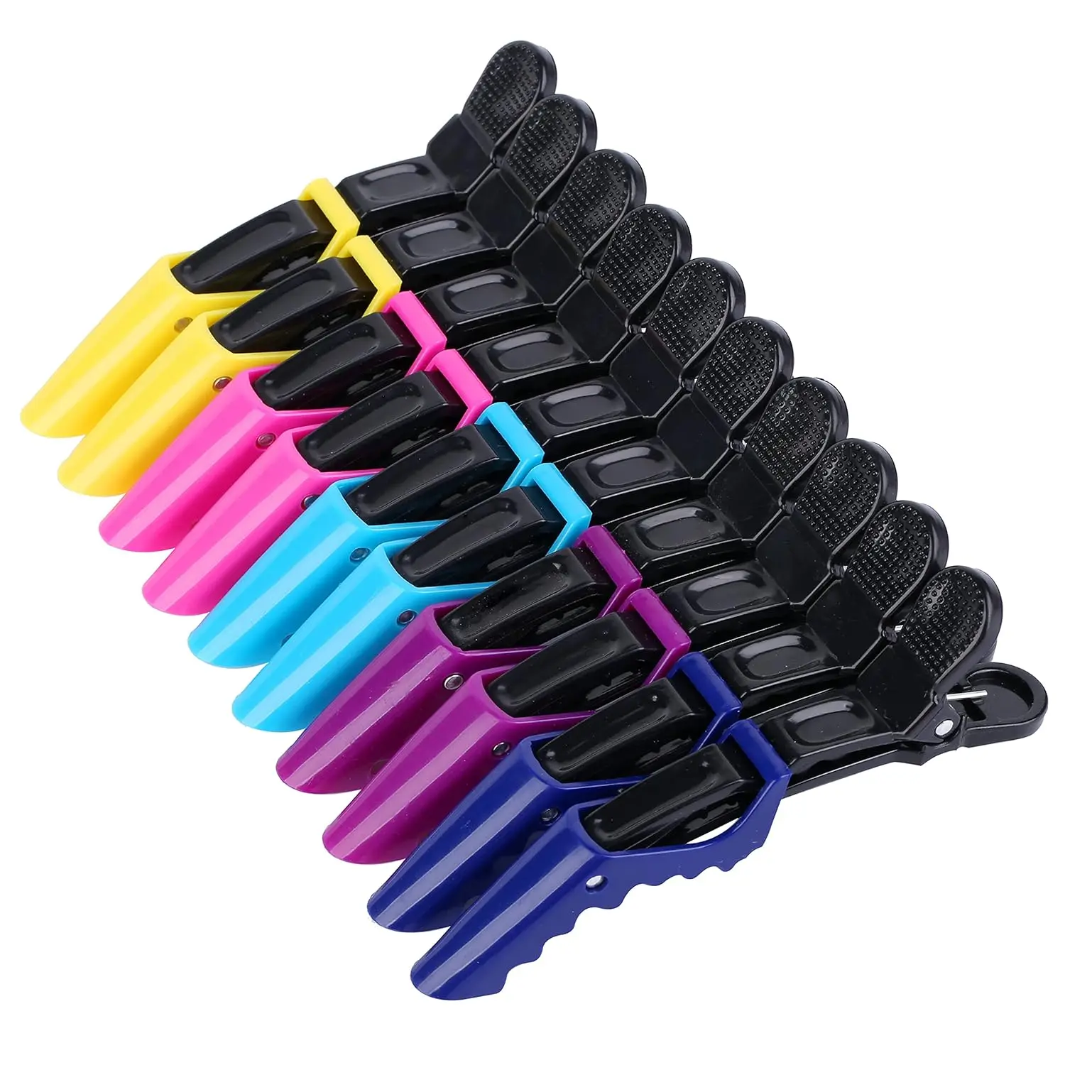 

Wide Teeth Double-Hinged Hair Clips for Women, Professional Salon Quality, Non-Slip Grip, 10-Pack Mixing