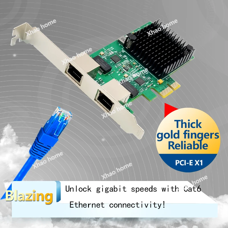 

PCI-E X1 RJ45 Desktop 2.5G adapter Dual Port Gigabit Ethernet Lan 10/100/1000/2500Mbps Network Interface Card For RTL8125B Chips