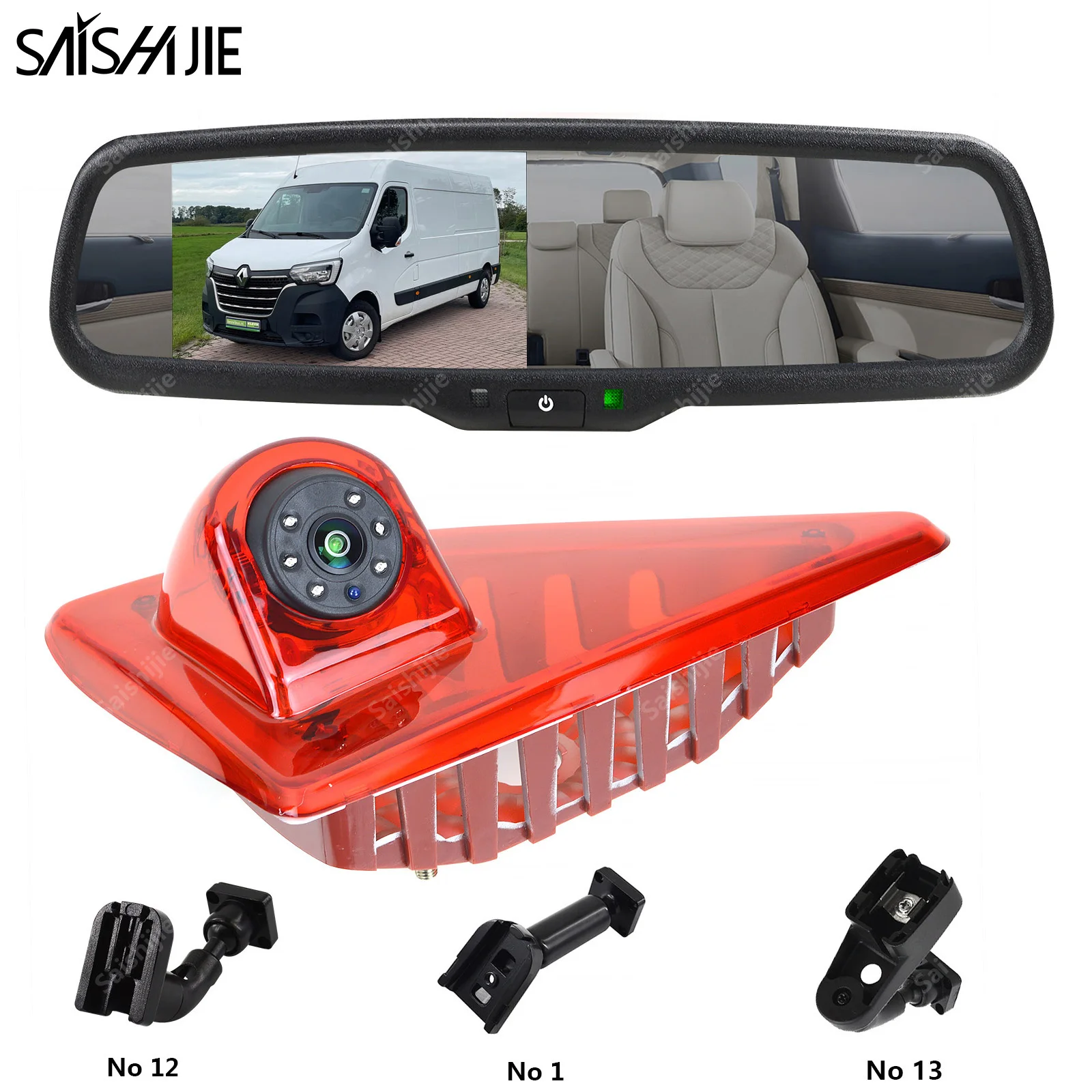 Car Reversing Camera Monitor Kit for Renault Master / Nissan NV400 / Opel Movano Replacement Brake Light Backup Rear View Camera