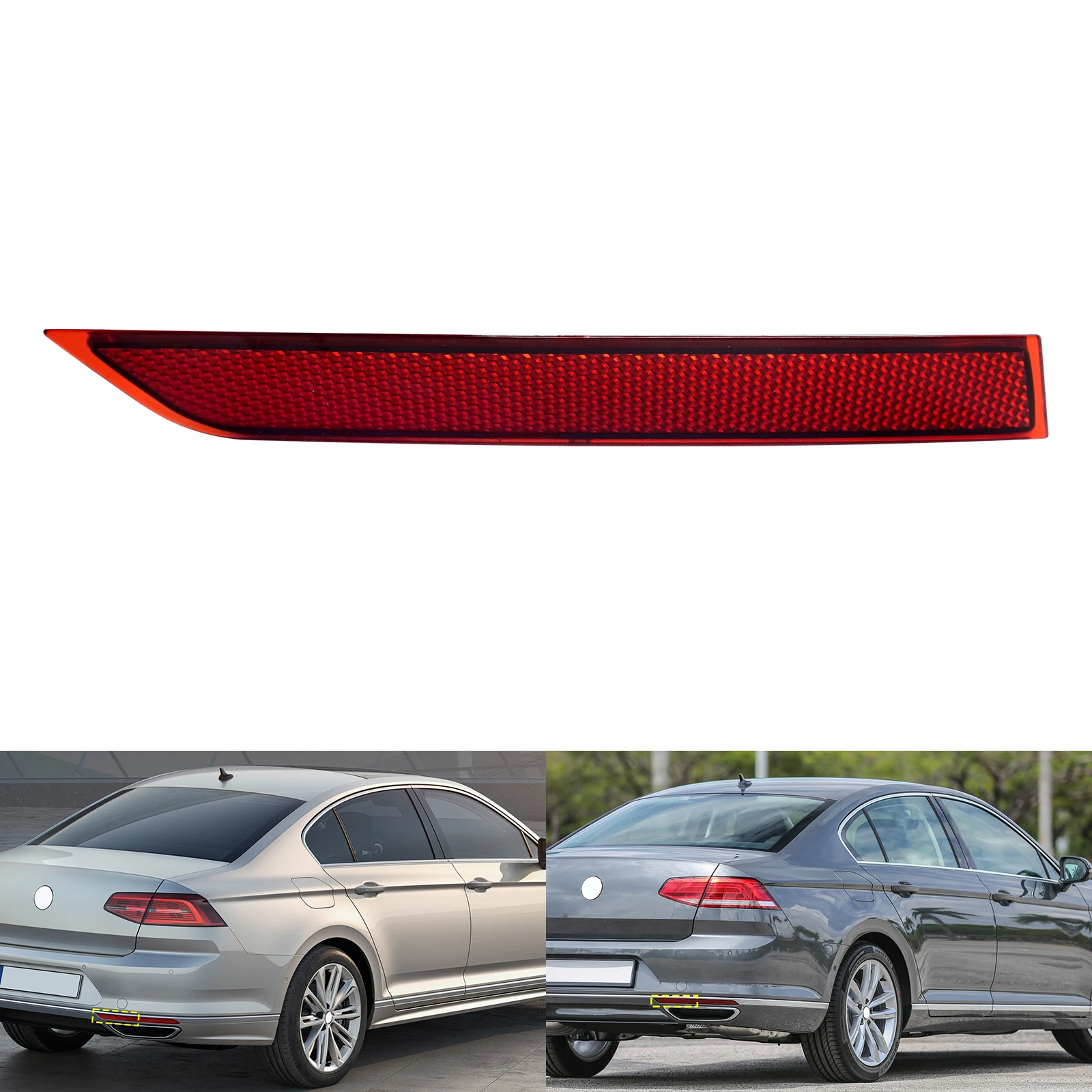 

Right Rear Inner Bumper Reflector Light Assembly Red For VW Passat B8 2014-2019