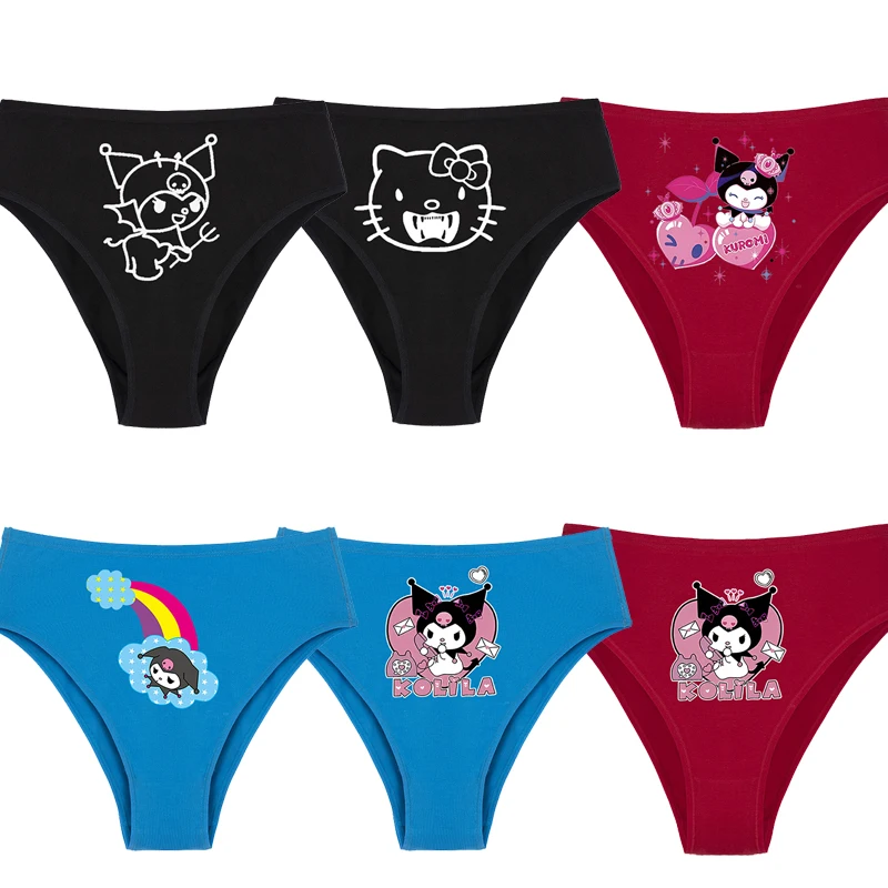 

Large Size Girl Kuromi Underwear Loose Fashion Hello Kitty Briefs Kawaii Cotton Underpants Comfortable Clothes Birthday Gift