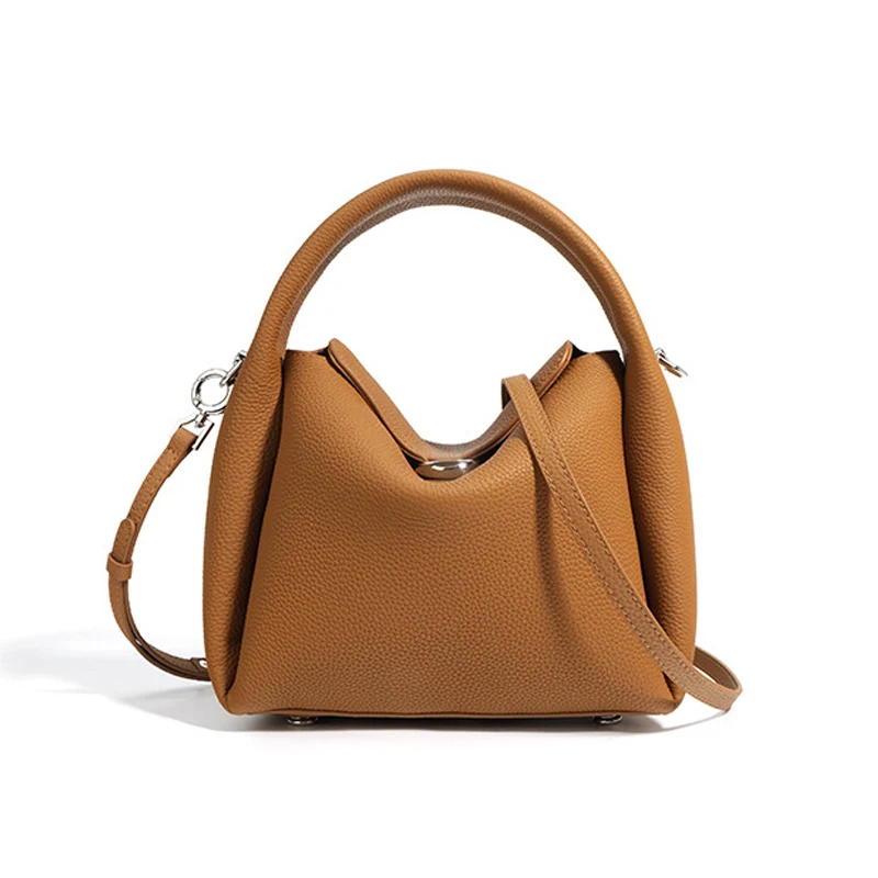 

New Fall Winter Cigarette Case Bag Women Genuine Leather Retro Niche Design High-end Stylish Handbag Shoulder Crossbody Bag