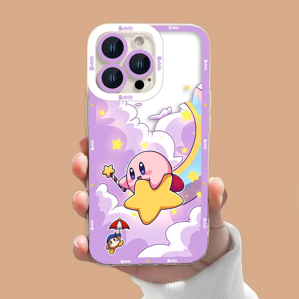Etui na telefon z motywem kreskówkowym, uroczym Kirby, przezroczyste, do OPPO A98 A94 A92 A79 A78 A74 A60 A58 A57 A55 A54 A53 A17 A16 A15 A9 A5 A3 A5X