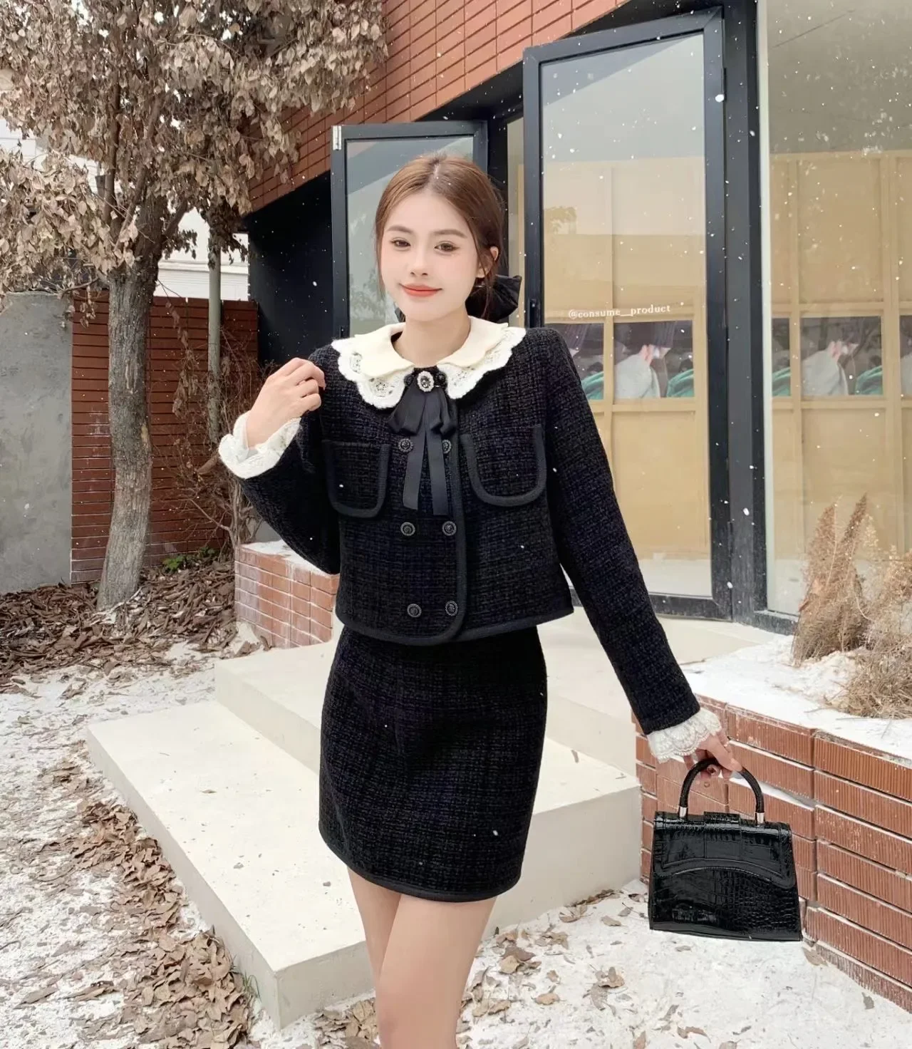 UNXX Real Photos: Plus-size Women's Padded Elegant Coat and Skirt Set, Long and Short Styles Available High Quality Fashionable