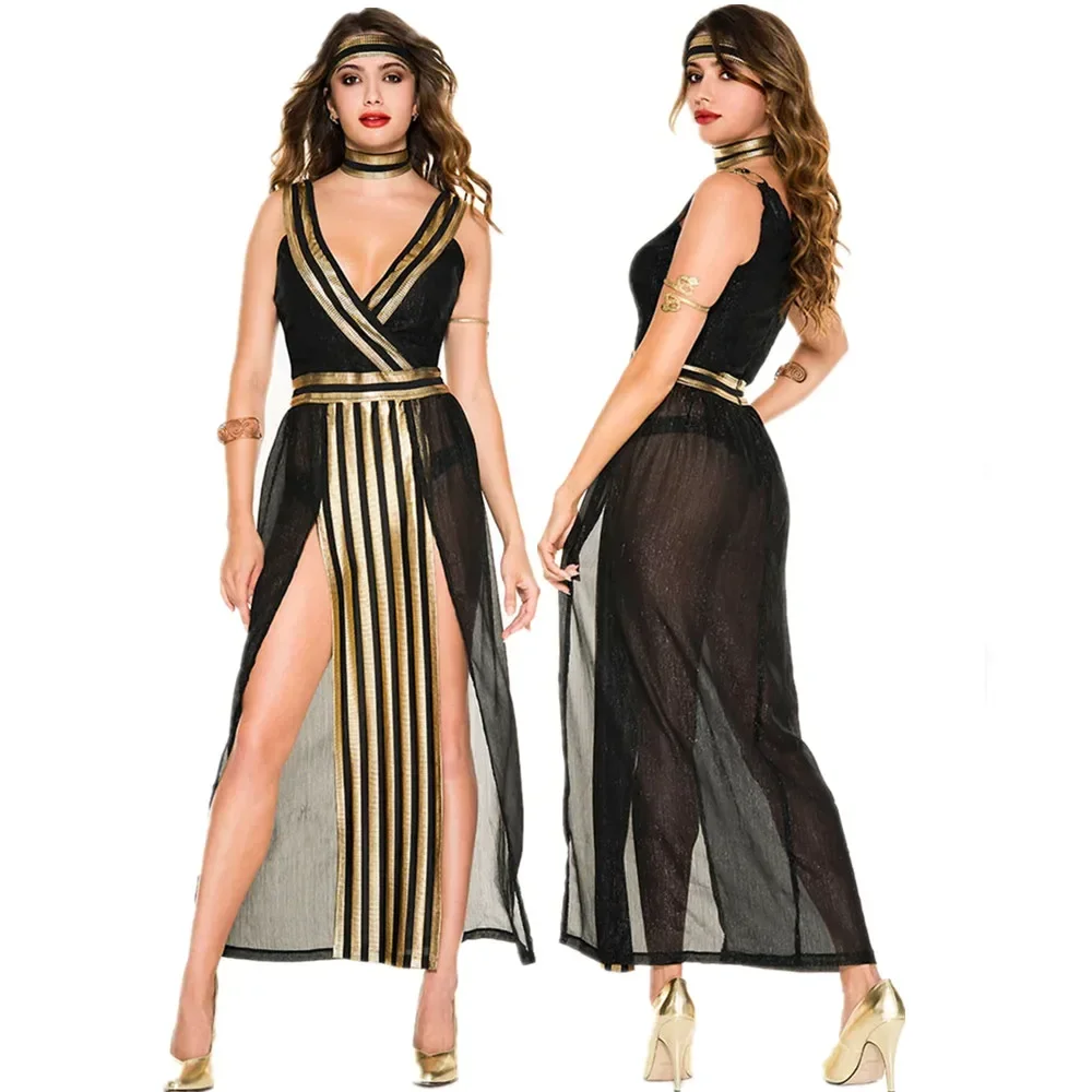 

Halloween Ancient Egypt Queen Cosplay Costumes Medieval Cleopatra Fancy Dress