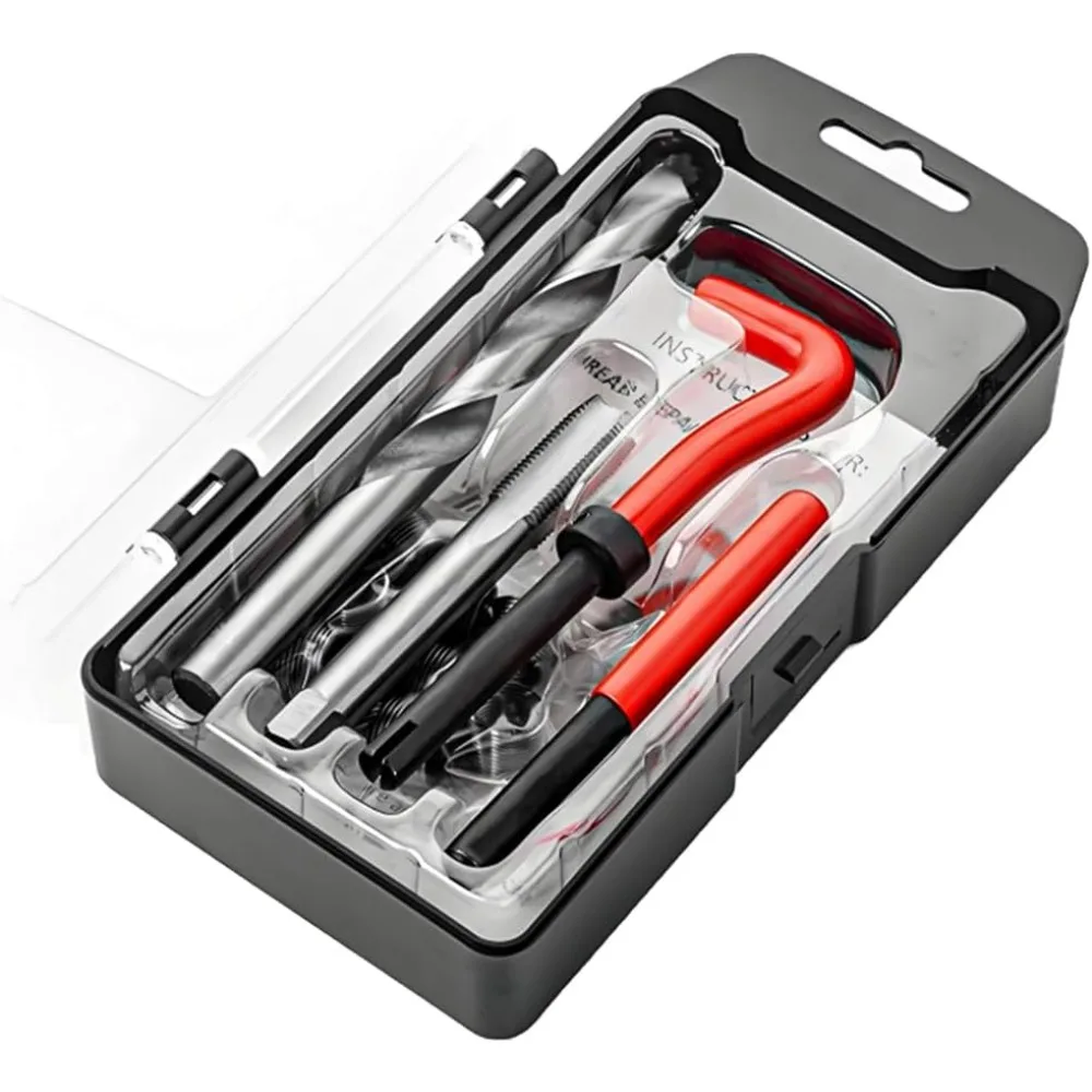 

Набор для ремонта резьбы из 15 шт., набор инструментов для ремонта метрической резьбы M10 × 1,5, набор вставок для ремонта автомобилей с шестигранной проволокой