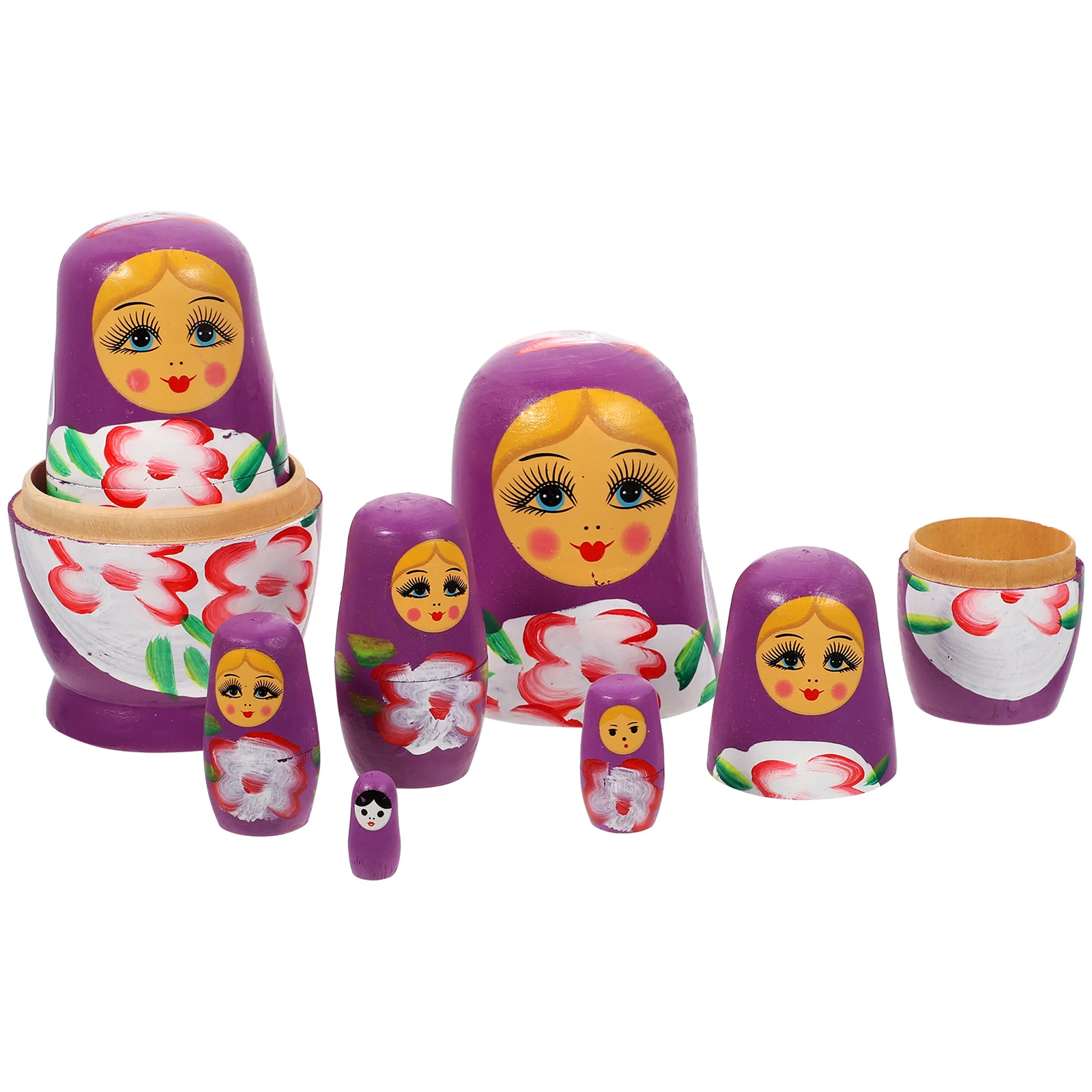 7 Layer Matryoshka Model Kits Handmade Toys Wood Carving for Children Ornaments Kids