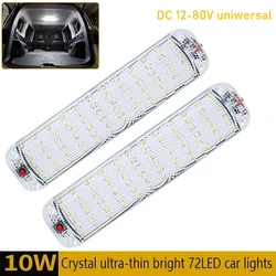 LED Car Interior Lights Ultra-thin Highlight Crystal Housing 72LED Roof Ceiling Reading Lamp For Box Trucks Campers Boats RV