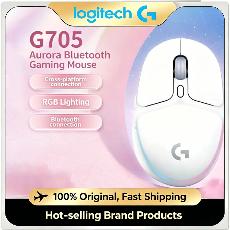 Logitech G705 Aurora Collection Wireless Mouse Bluetooth 2.4G Dual Mode RGB Gaming Office Mouse