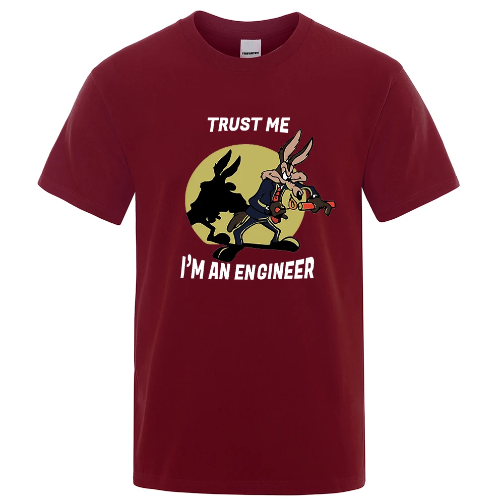 Trust Me Im An Engineer T Shirt For Men T-Shirt Vintage in puro cotone girocollo Engineering Tees Classic Man Clothes oversize