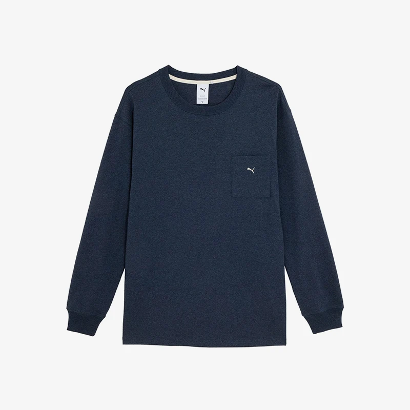 

Puma, новинка весны 2024, мужская и женская трикотажная повседневная рубашка с круглым вырезом и длинными рукавами 623126-16