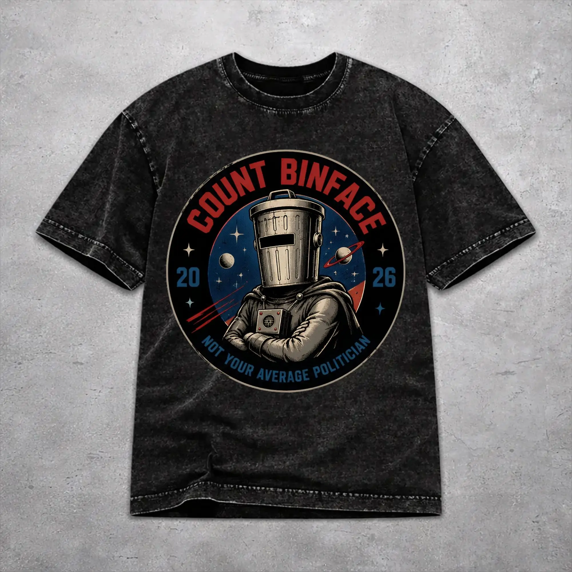 Harajuku Vote Count Binface For Prime Minister  Merch T Shirt for Men Women  Washed Style Tee Shirts Clothing